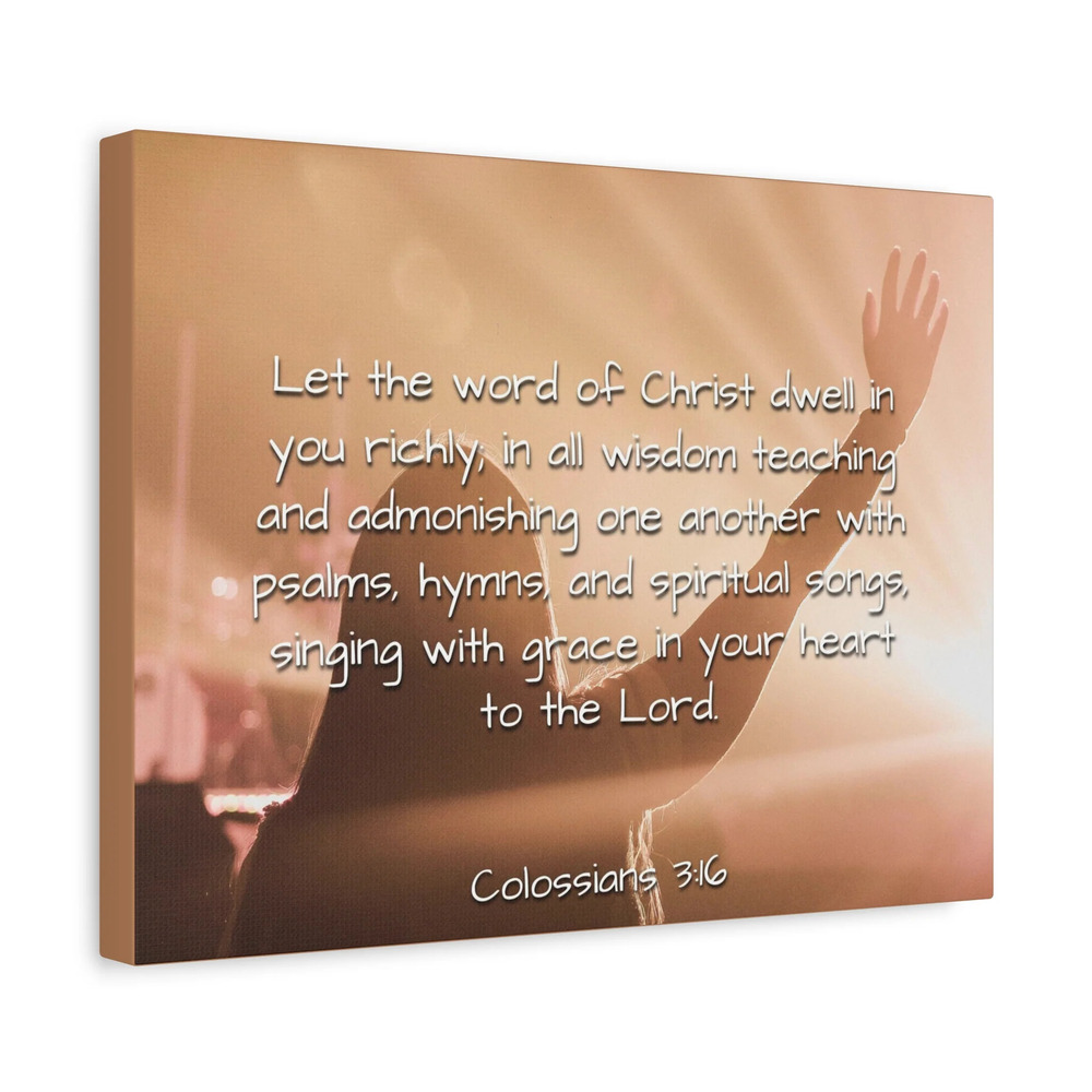 Scripture Canvas Word Of Christ Colossians 3:16 Christian Wall Art Bible Verse